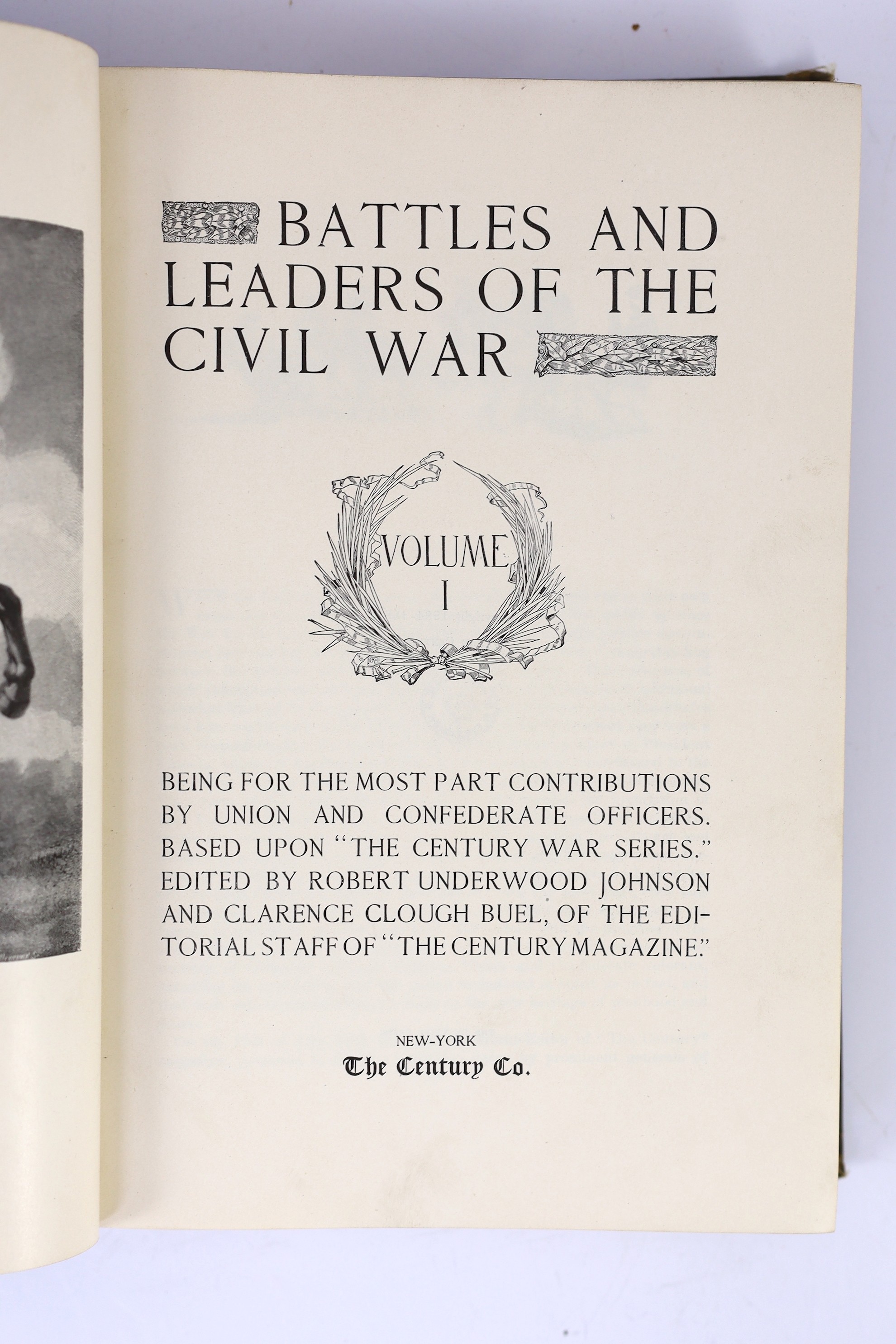 Johnson, Robert Underwood and Buel, Clarence Clough (editors) - Battles and Leaders of the Civil War ..., 4 vols, frontispieces and many illus. throughout; publisher's gilt cloth, thick imp. 8vo. New York, 1884-87